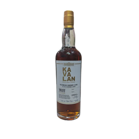 Kavalan Solist Oloroso Sherry Cask Single Cask Strength Single Malt Whisky ABV 58.6% Vol 700ml / 70cl (With Gift Box) (The bottle label is tarnished)