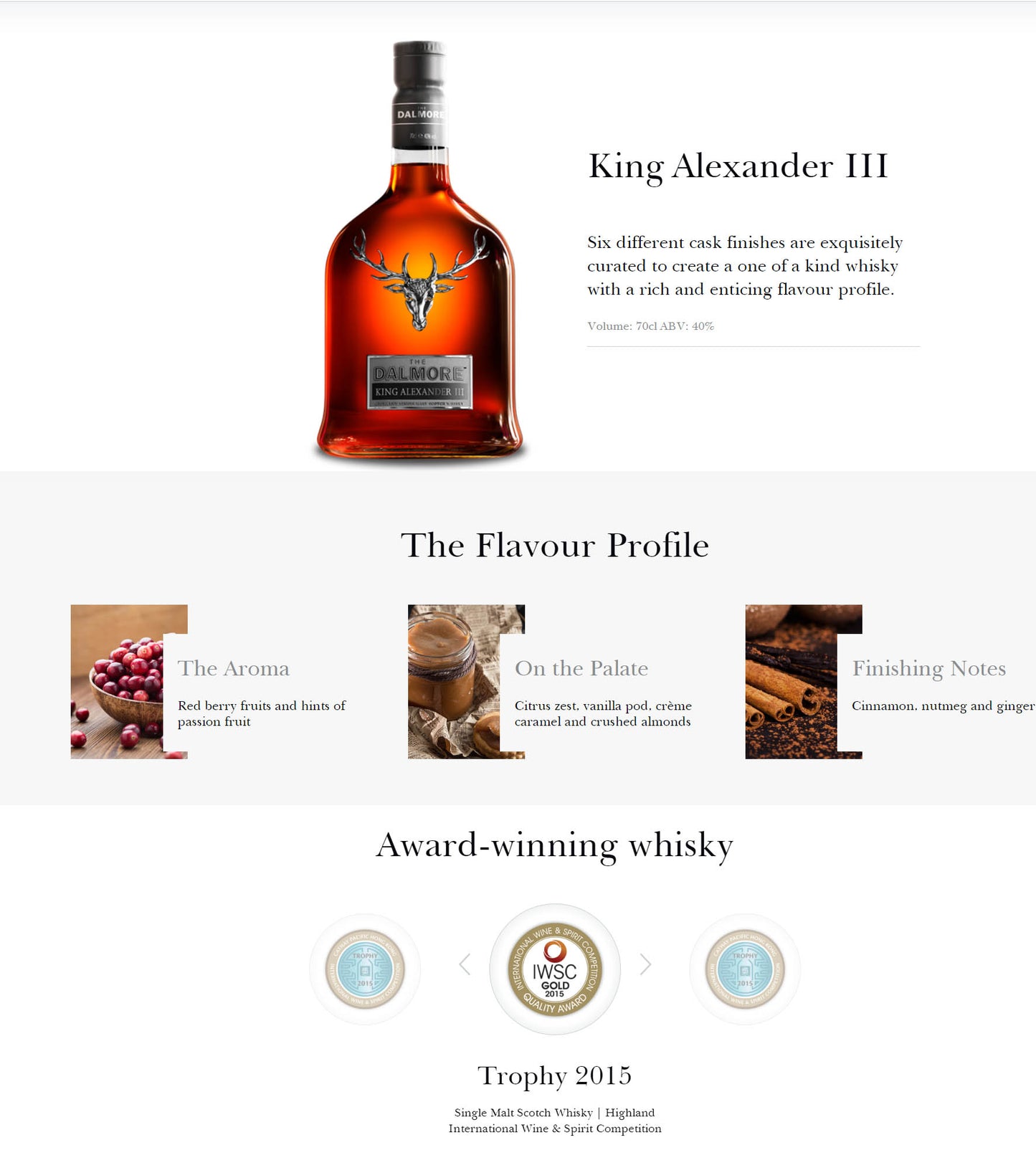 The Dalmore King Alexander III Festive Limited Edition Design A Unique Assemblage of Six Exquisitely Curated Cask Finishes ABV 40% Vol 70cl / 700ml