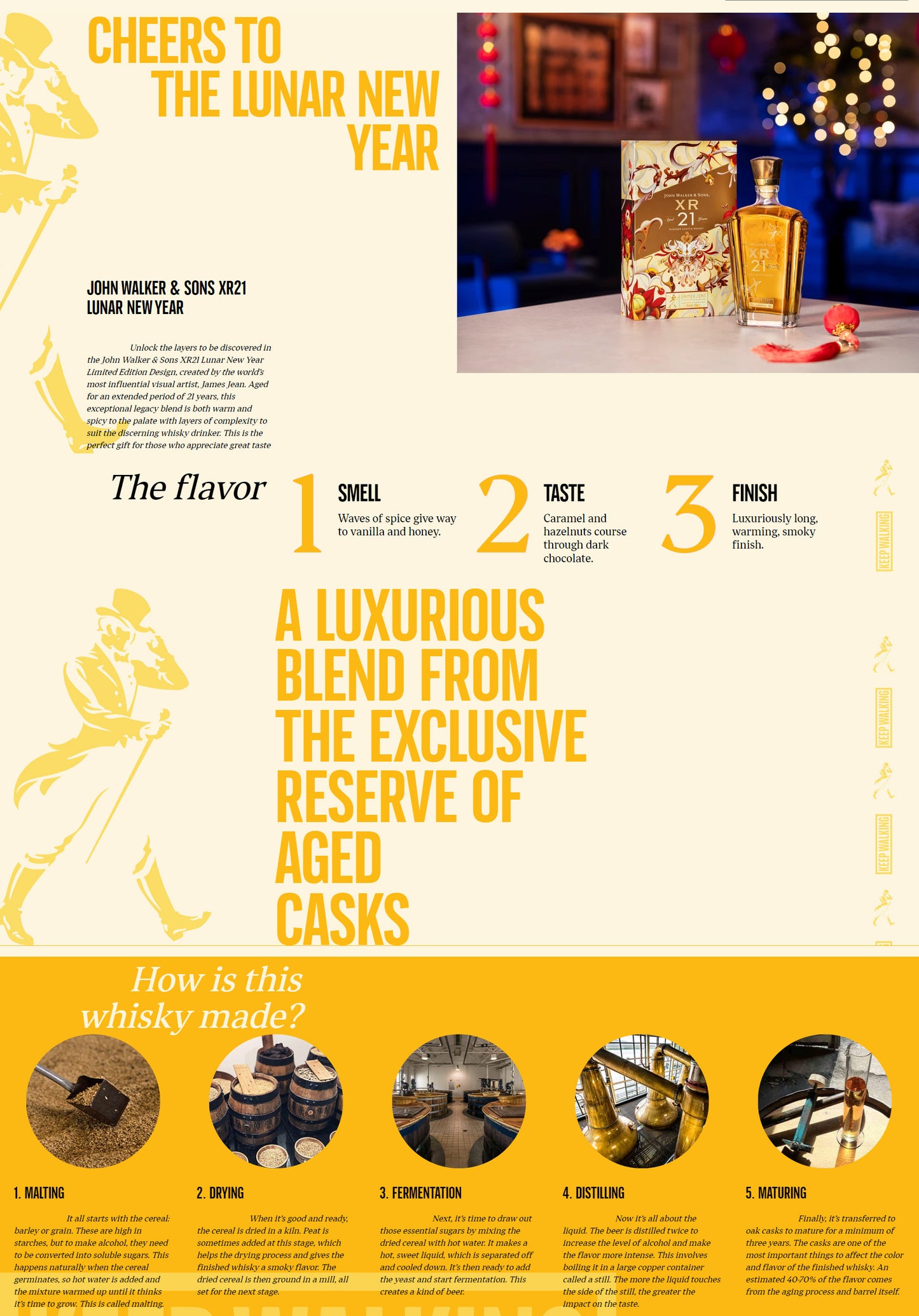 John Walker & Sons XR21 Year of the Dragon James Jean Limited Edition Design Blended Scotch Whisky ABV 40% Vol 75cl / 750ml (FREE Limited Edition XR21 Glasses)