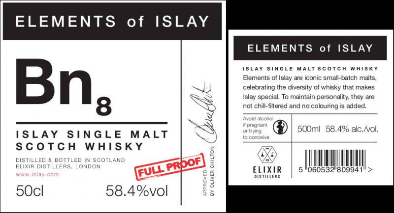 Elements Of Islay Bn8 Islay Single Malt Scotch Whisky Full Proof ABV 58.4% Vol 50cl / 500ml