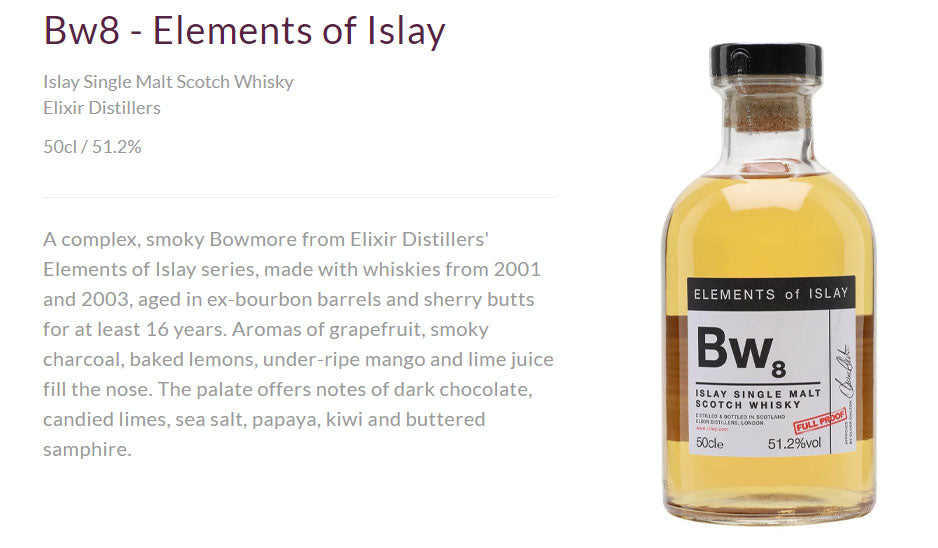 Elements Of Islay Bw8 Islay Single Malt Full Proof 51.2% Vol 50cl / 500ml