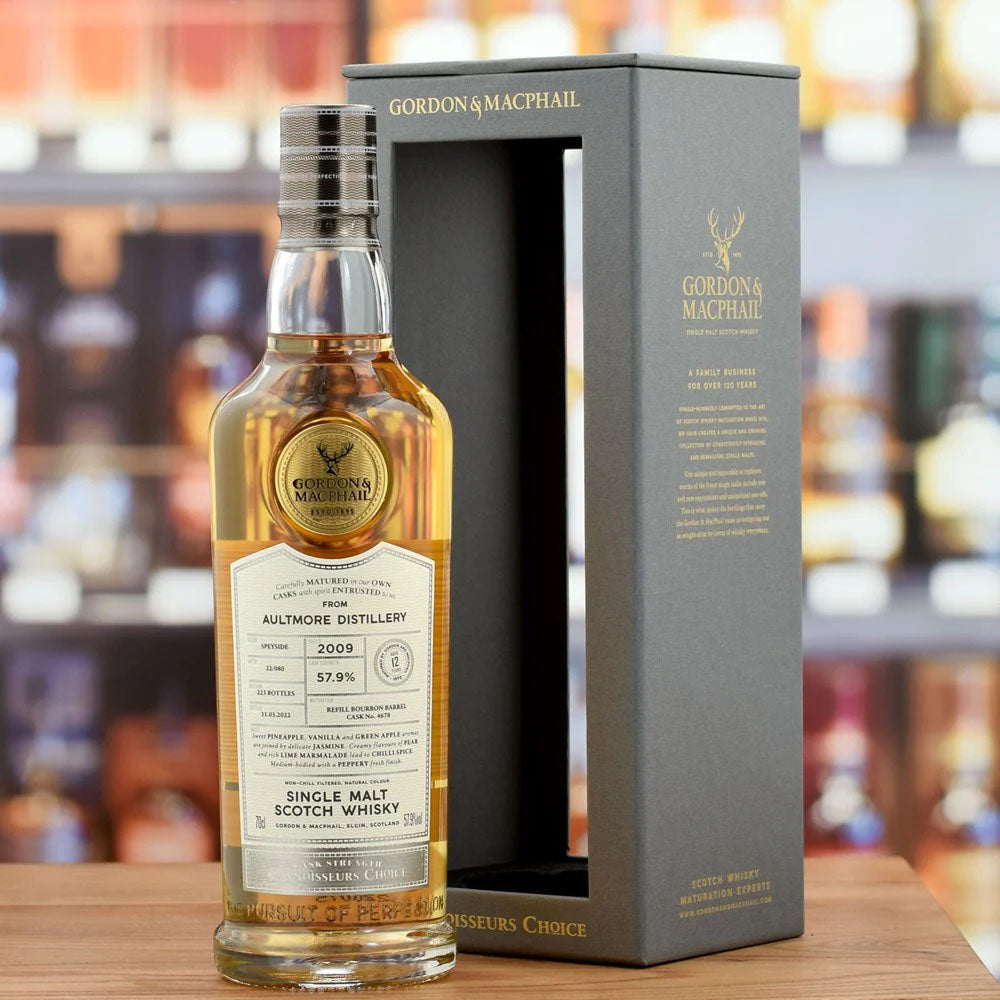 Aultmore Distillery 12 Year Old 2009 Refill Bourbon Barrel Cask Connoisseur's Choice Cask#4678 Cask Strength (Gordon & Macphail) Speyside Single Malt Scotch Whisky ABV 57.9% Vol 70cl / 700ml