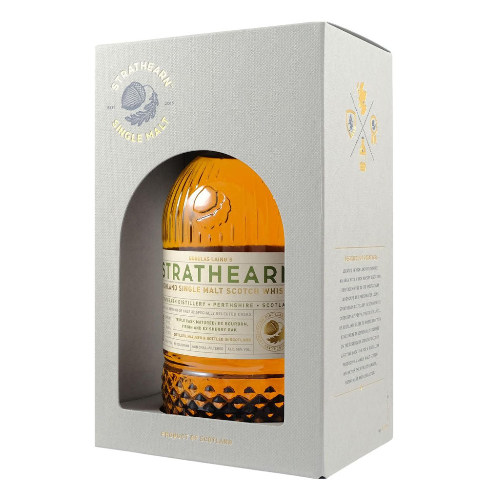 Strathearn Distillery Perthshire Triple Cask Matured Ex Bourbon, Virgin and Ex Sherry Oak Highland Single Malt Scotch Whisky ABV 50% 70cl / 700ml
