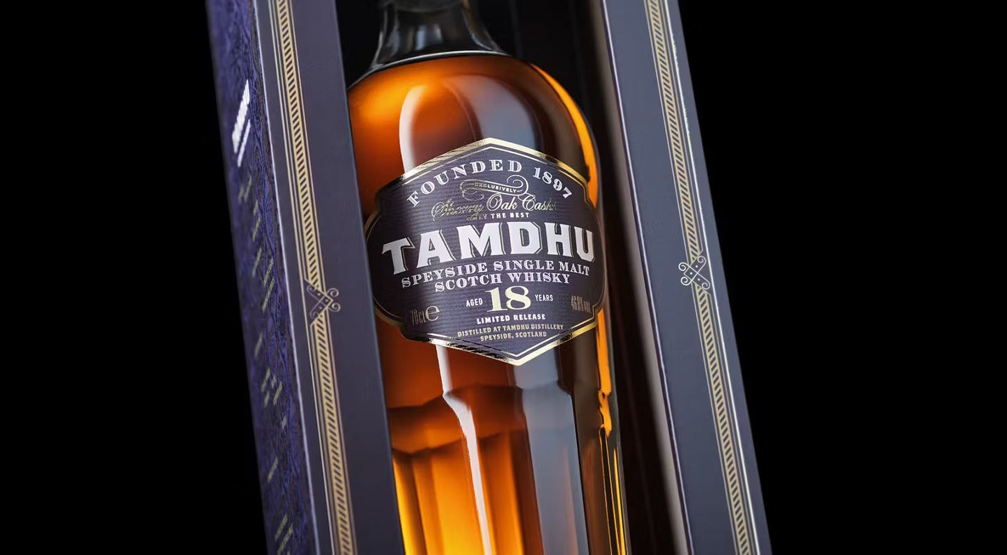 Tamdhu 18 Year Old Limited Release Exclusively Matured in Sherry Oak Casks Speyside Single Malt Scotch Whisky ABV 46.8% Vol 70cl / 700ml