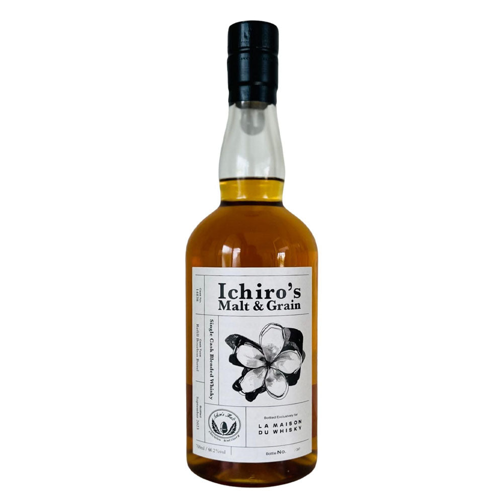 Ichiro's Malt & Grain Refill Bourbon Barrel Single Cask Blended Whisky LMDW Singapore Flower Series #1 ABV 60.2% Vol 70cl / 700ml