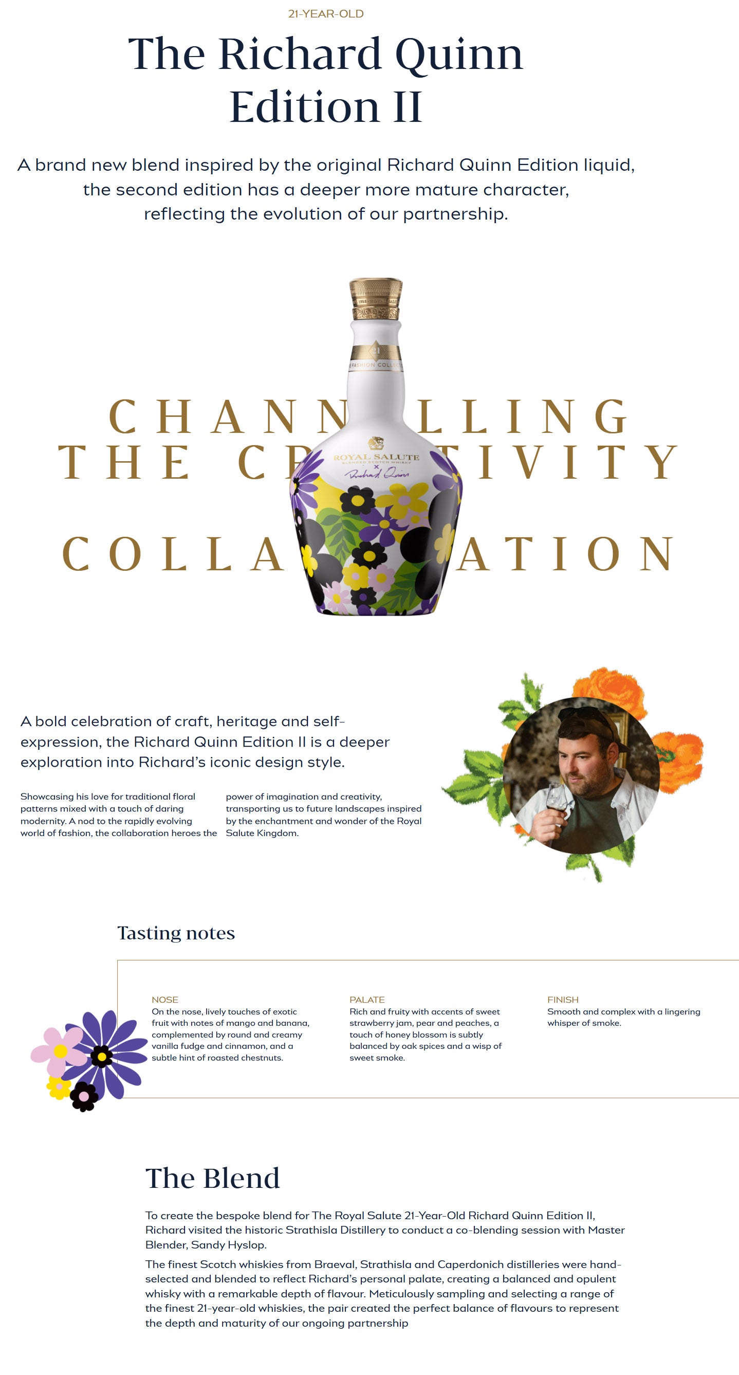 Royal Salute 21 Year Old The Richard Quinn II Special Batch The Fashion Collection Blended Scotch Whisky ABV 40% Vol 70cl / 700ml