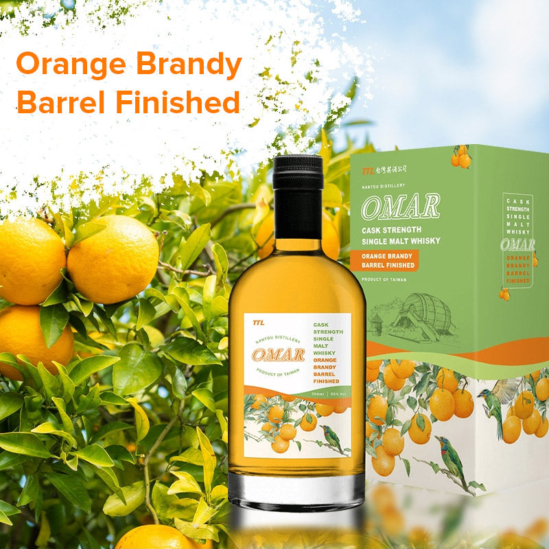 (BFCM Sale) Omar Orange Brandy Barrel Finished Cask Strength Single Malt Whisky Product of Taiwan Nantou Distillery TTL ABV 56% Vol 70cl / 700ml