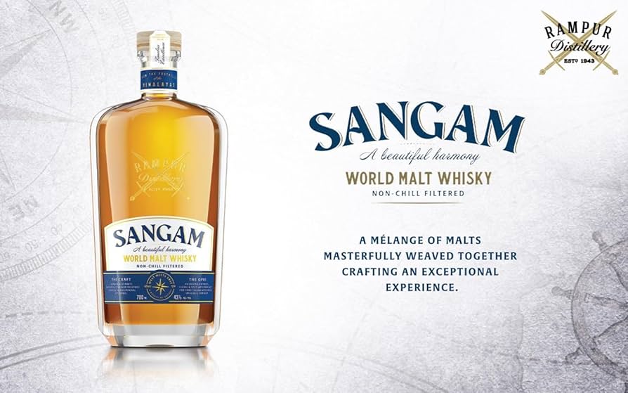 Rampur Sangam World Malt Whisky ABV 43% Vol 700ml / 70cl