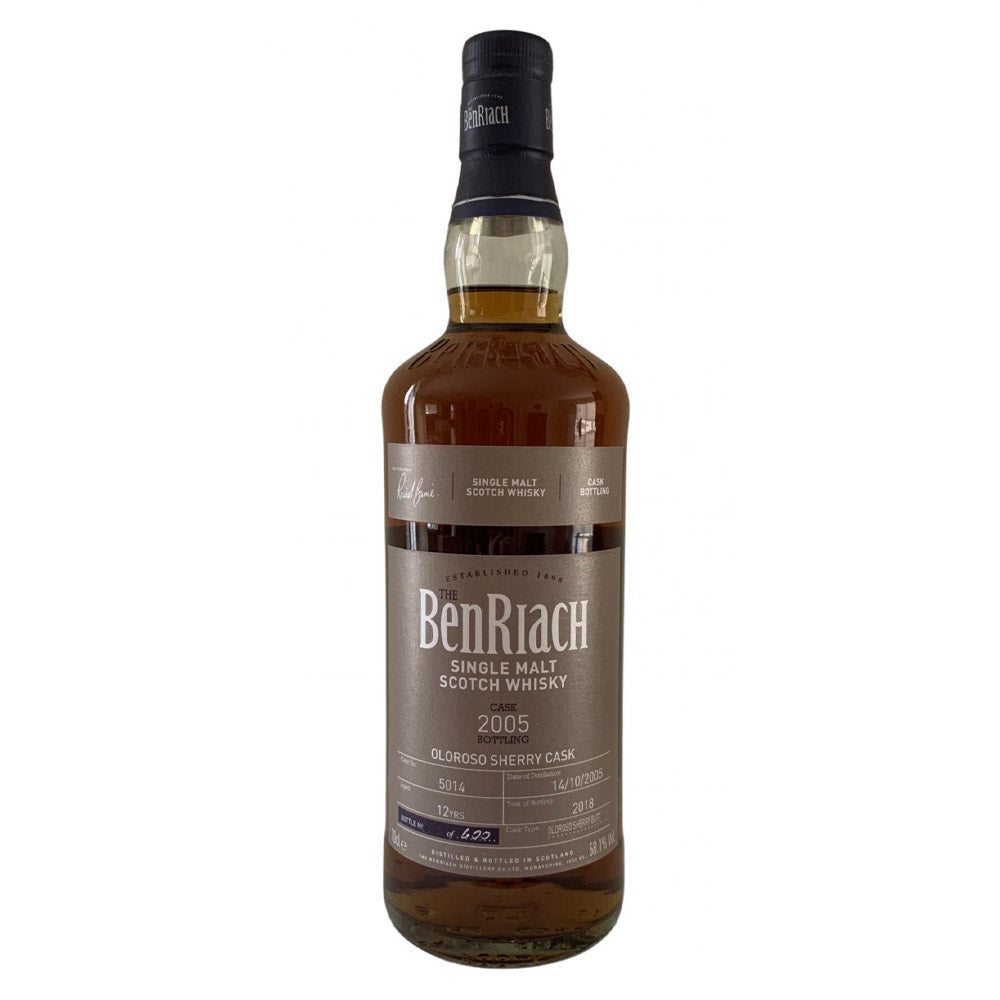 The Benriach 12 Year Old Cask 2005 Bottling Olorosso Sherry Butt Cask Speyside Single Malt Scotch Whisky ABV 58.1% Vol 70cl / 700ml
