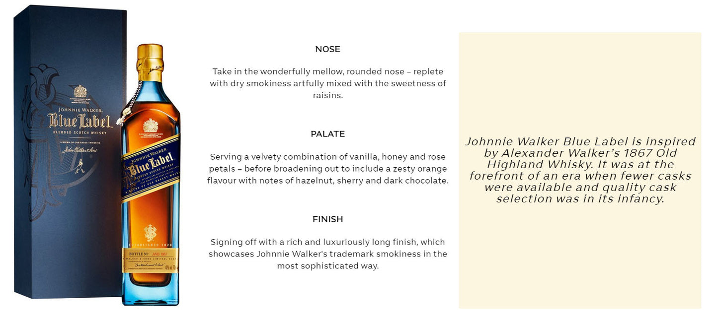 Johnnie Walker Blue Label Blended Scotch Whisky ABV 40% Vol 70cl / 700ml