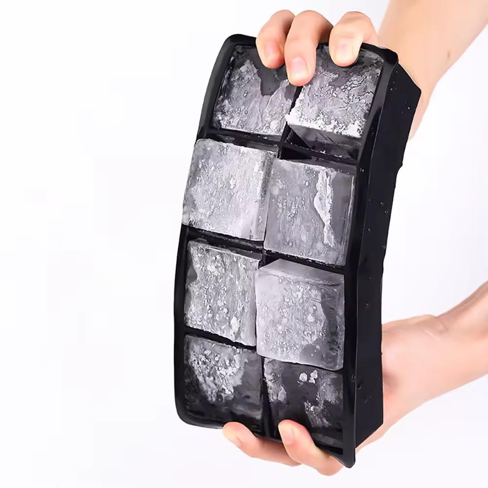 8 Grid Big Ice Tray Mold/Food Grade Silicone Ice Cube Large Square Mold/Reusable DIY Ice Maker Mold