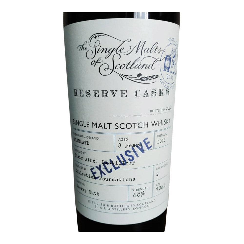 Blair Athol Distillery Aged 8 Years Distilled 2016 Bottled in 2024 Reserve Casks Sherry Butt (TSMOS) Single Malt Scotch Whisky ABV 48% Vol 70cl / 700ml