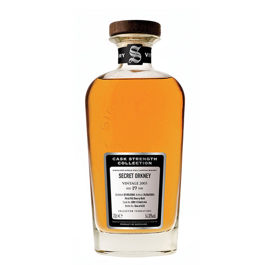 Secret Orkney 19 Year Old Vintage 2005 Signatory Vintage Cask Strength Highland Single Malt Scotch Whisky ABV 54.3% Vol 70cl / 700ml