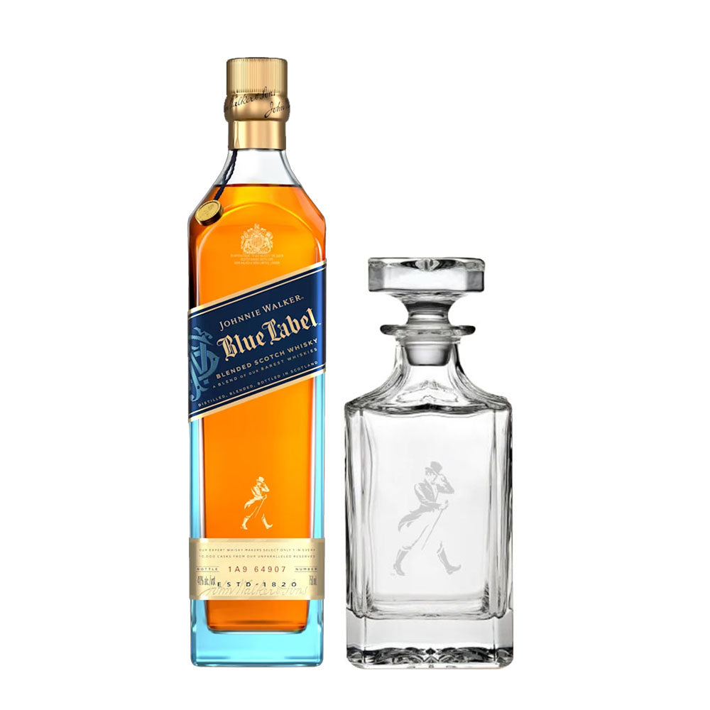 Johnnie Walker Blue Label ABV 40% Vol 75cl / 750ml (Gift Set with Glass Decanter)