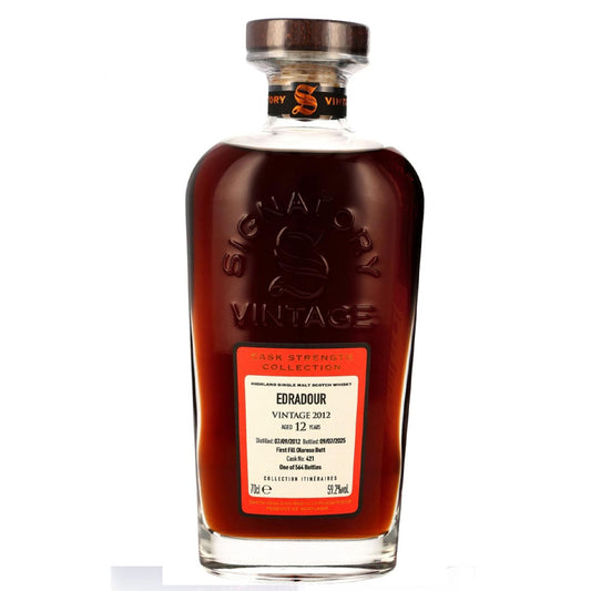 Edradour 12 Year Old 2012 First Fill Oloroso Butt #421 Signatory Vintage Cask Strength Collection Itineraires Highland Single Malt Scotch Whisky ABV 59.2% 700ml