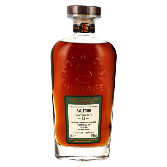 Ballechin 12 Year 2012 1st Fill Oloroso Butt #536 Signatory Vintage Cask Strength Collection Itinéraires Whisky ABV 57.3% 700ml