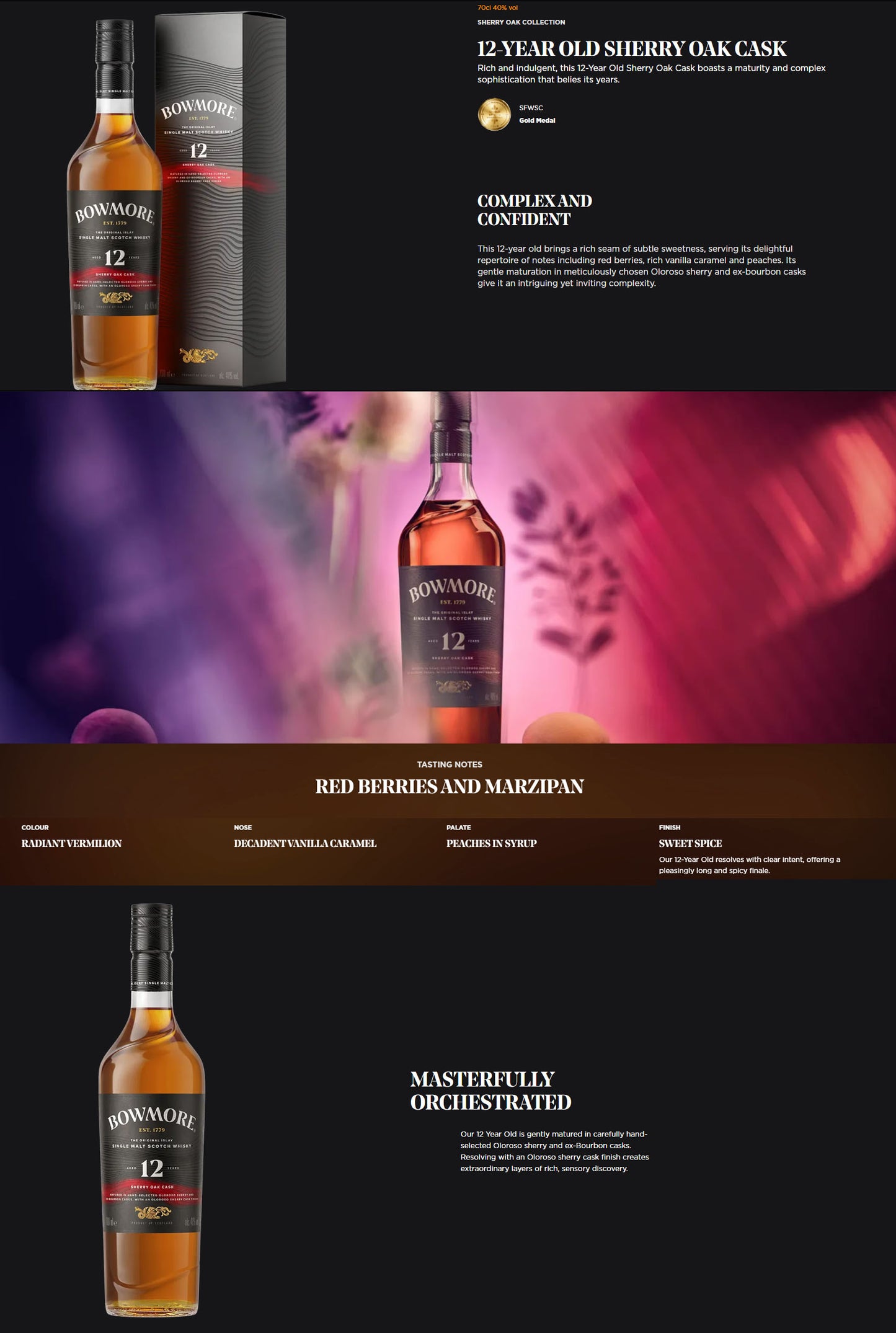 Bowmore 12 Year Sherry Oak Cask ABV 40% 700ml with Box