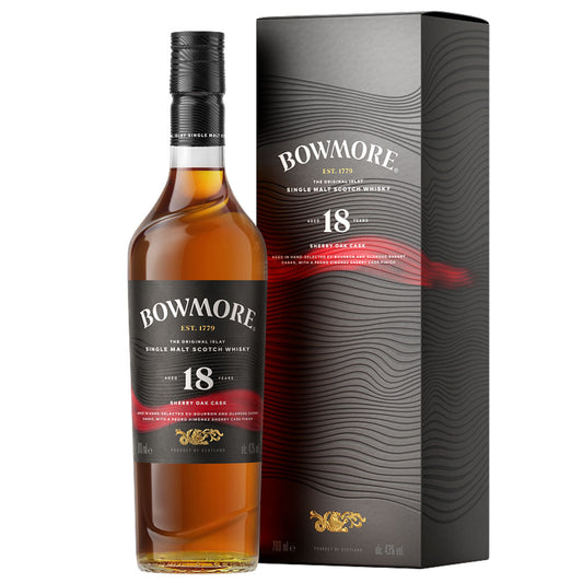 Bundle of 2 Bottles Bowmore 18 Year Sherry Oak Cask ABV 43% 700ml with Box