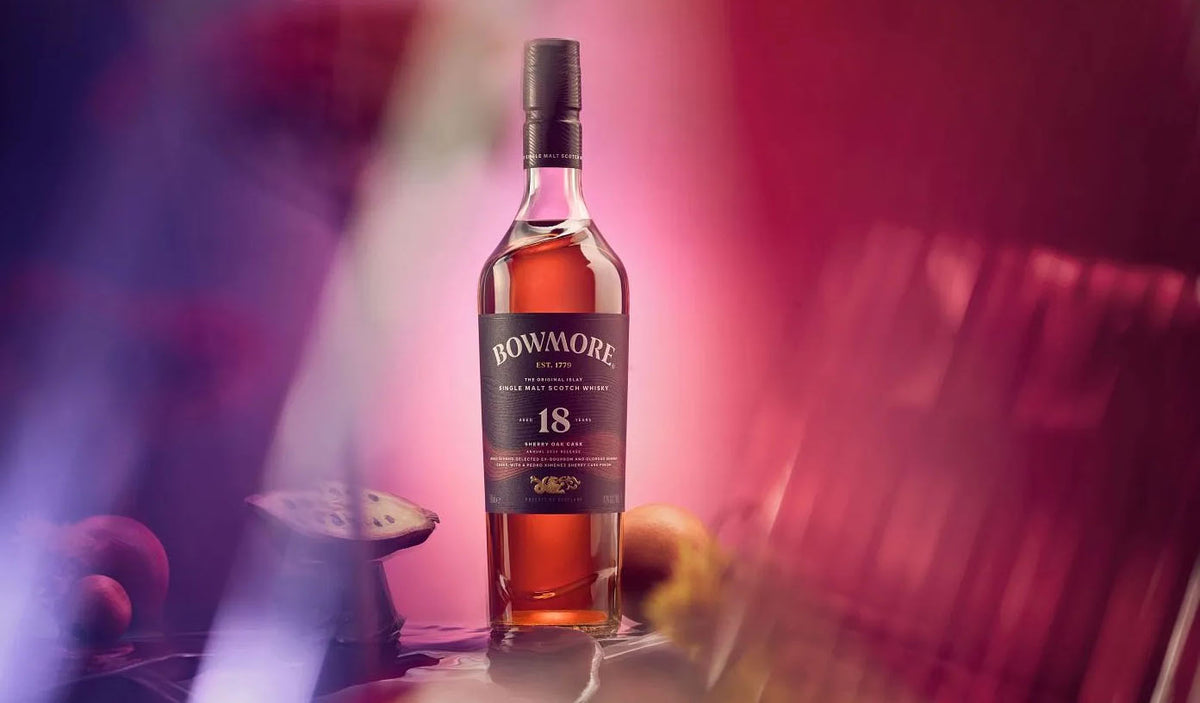 Bundle of 2 Bottles Bowmore 18 Year Sherry Oak Cask ABV 43% 700ml with Box