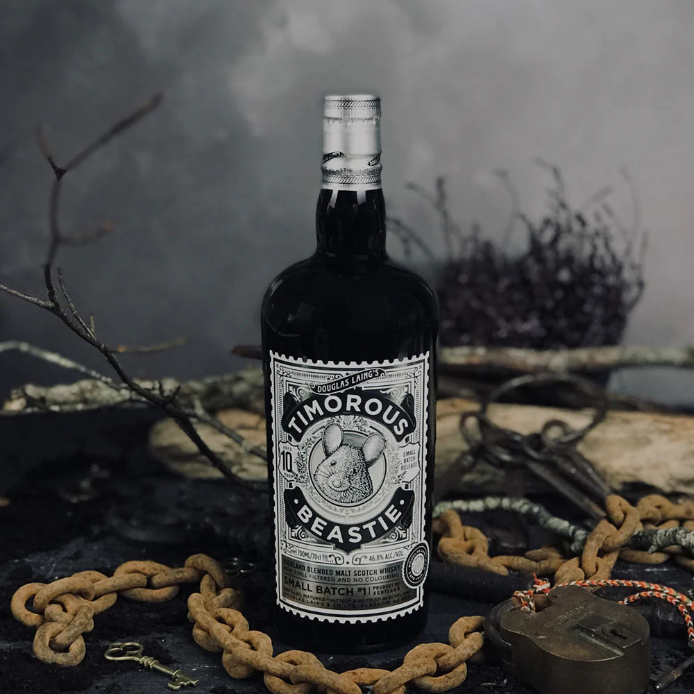 Douglas Laing's Timorous Beastie 10 Years Old Small Batch #1 Highland Blended Malt Scotch Whisky ABV 46.8% 70cl / 700ml With Gift Box