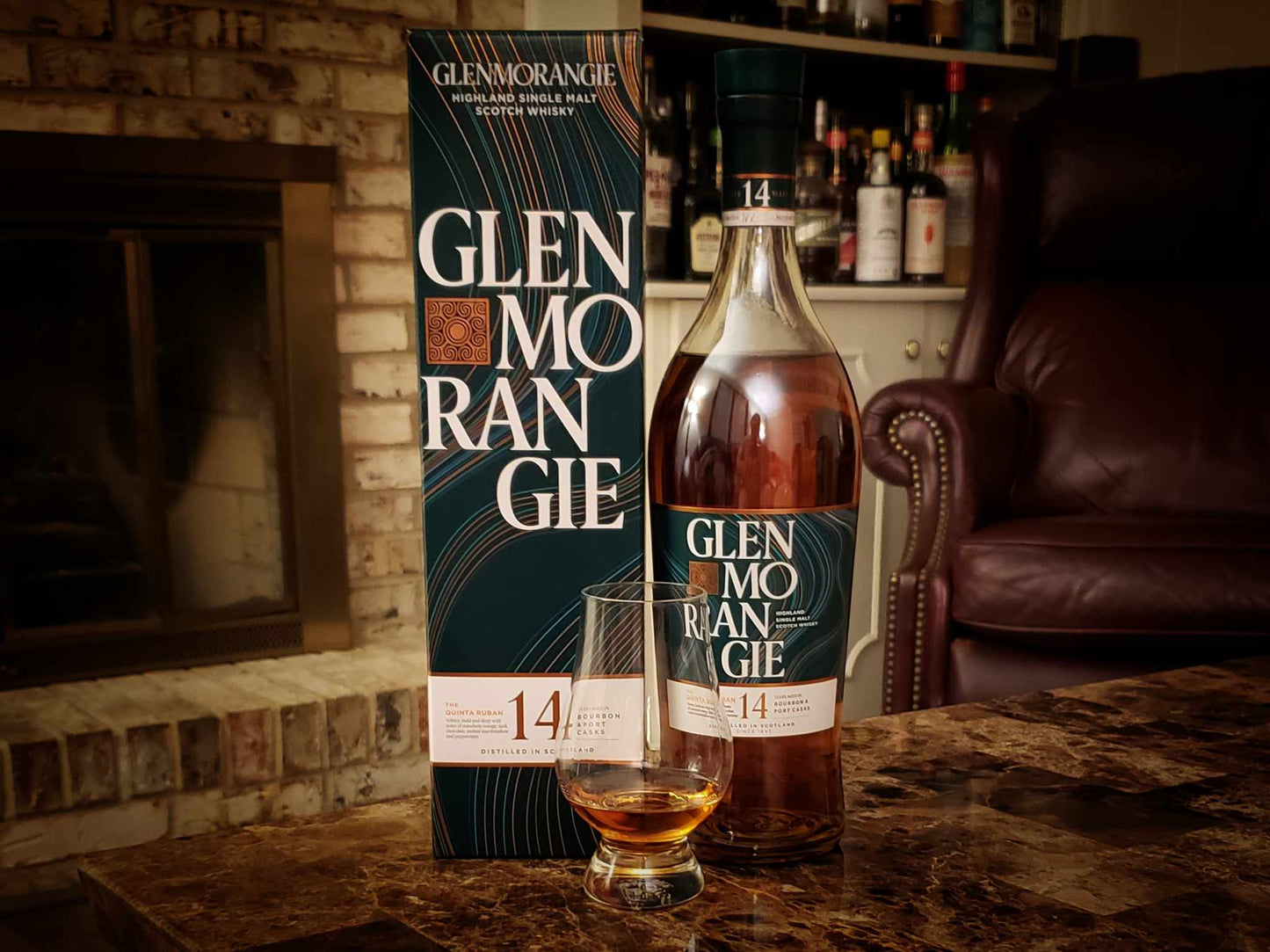 Glenmorangie 14 Year Old The Quinta Ruban Bourbon and Port Casks Highland Single Malt Scotch Whisky ABV 46% Vol 70cl / 700ml (With Gift Box)