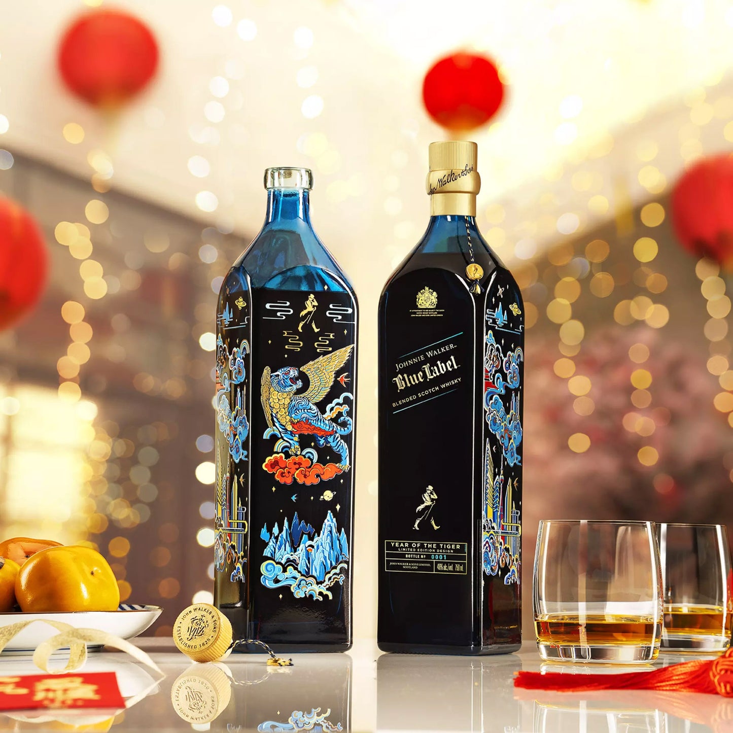 Johnnie Walker Blue Label Year of the TIGER (Limited Edition Design 2022) Blended Scotch Whisky ABV 40% Vol 700ml / 70cl (With Gift Box)