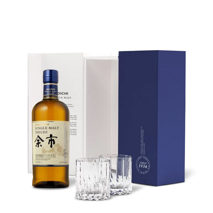 (12.12xChristmas Sale) Nikka Yoichi 余市 Single Malt Whisky With 2 Riedel Glasses (Worth $80) Gift Set ABV 45% Vol 70cl / 700ml