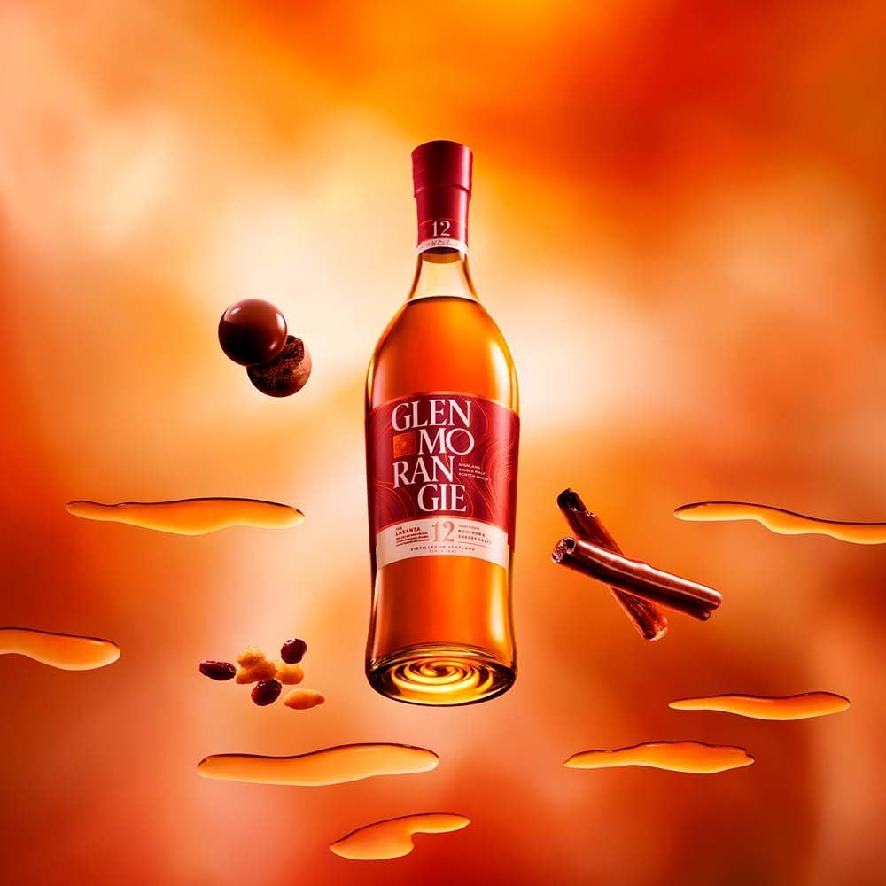 Glenmorangie 12 Year Old The Lasanta Aged in Bourbon and Sherry Casks Highland Single Malt Scotch Whisky ABV 43% Vol 70cl / 700ml (With Gift Box)