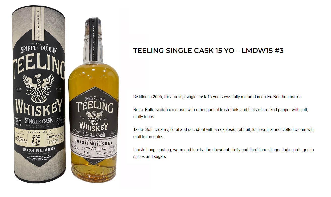 Teeling 15 Year Old Single Malt Single Cask Irish Whiskey Cask #11412 ABV 60.1% Vol 70cl / 700ml