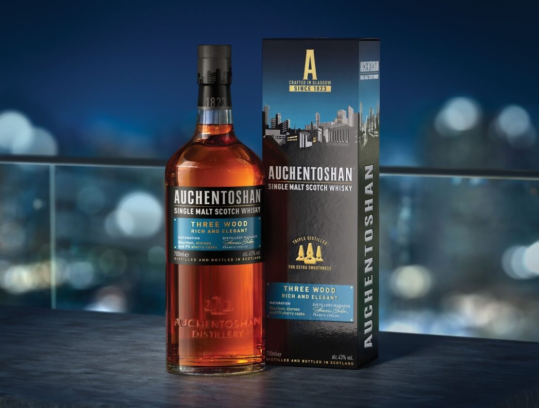 Auchentoshan Three Wood Rich & Elegant Triple Distilled Lowland Single Malt Scotch Whisky ABV 43% Vol 700ml / 70cl with Gift Box