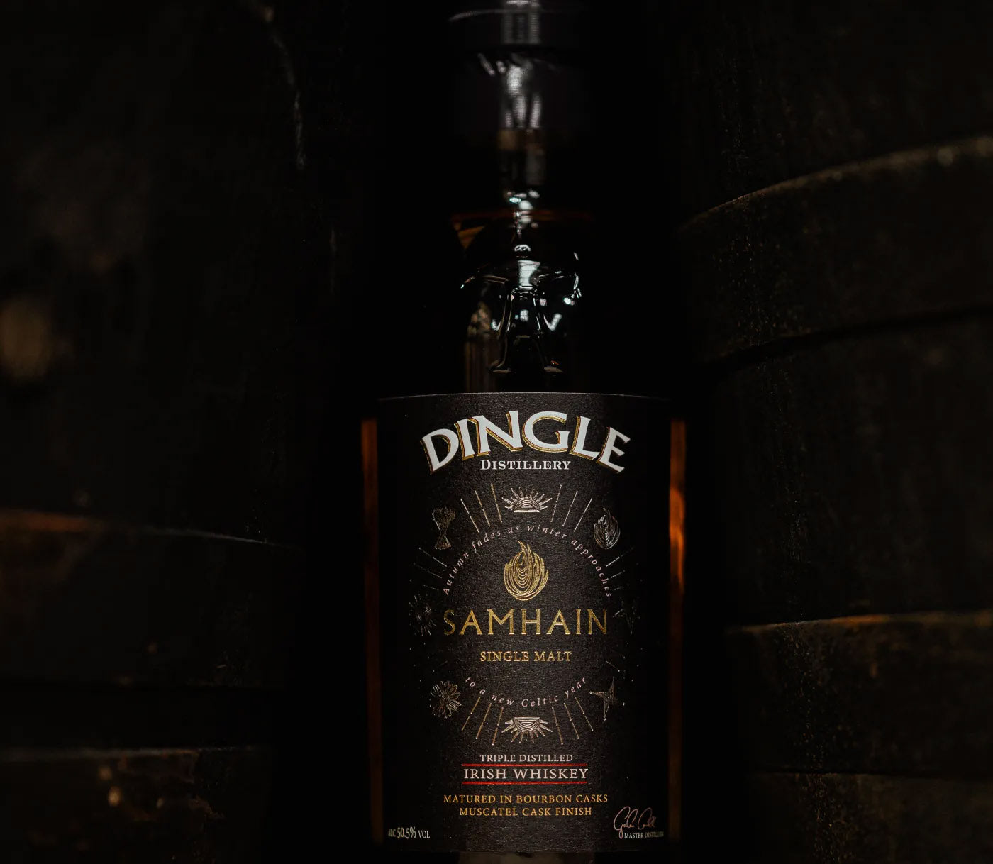 Dingle Samhain Triple Distilled Matured in Bourbon Casks Muscatel Cask Finish Single Malt Irish Whiskey ABV 50.5 % 70cl / 700ml (No Box)