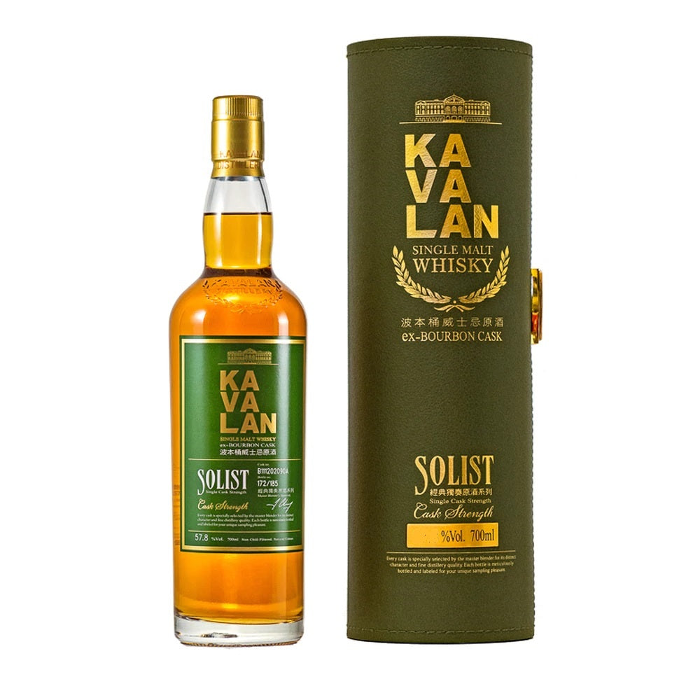 Kavalan Solist ex-Bourbon Single Cask Strength Single Malt Whisky ABV 59.4% Vol 700ml / 70cl (With Gift Box. Please note that the box may not be in perfect condition due to Singapore's humid weather)