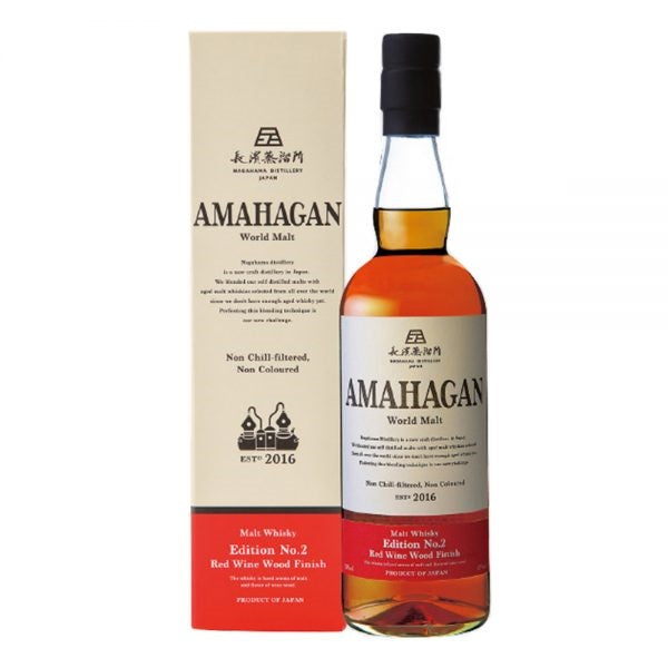 Nagahama Distillery 長濱蒸溜所 AMAHAGAN World Malt Whisky – Edition No.2 Red Wine Wood Finish ABV 47% Vol 700ml / 70cl (With Gift Box)