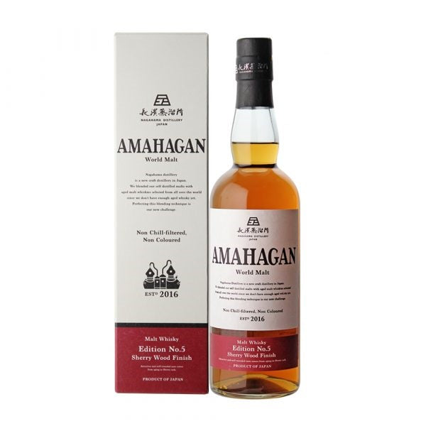 Nagahama Distillery 長濱蒸溜所 AMAHAGAN World Malt Whisky – Edition No.5 Sherry Wood Finish ABV 47% Vol 700ml / 70cl (With Gift Box)