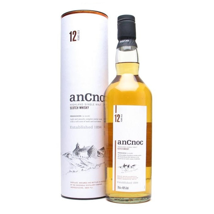 AnCnoc 12 Year Old Highland Single Malt Scotch Whisky ABV 40% 70cl/700ml with Gift Box