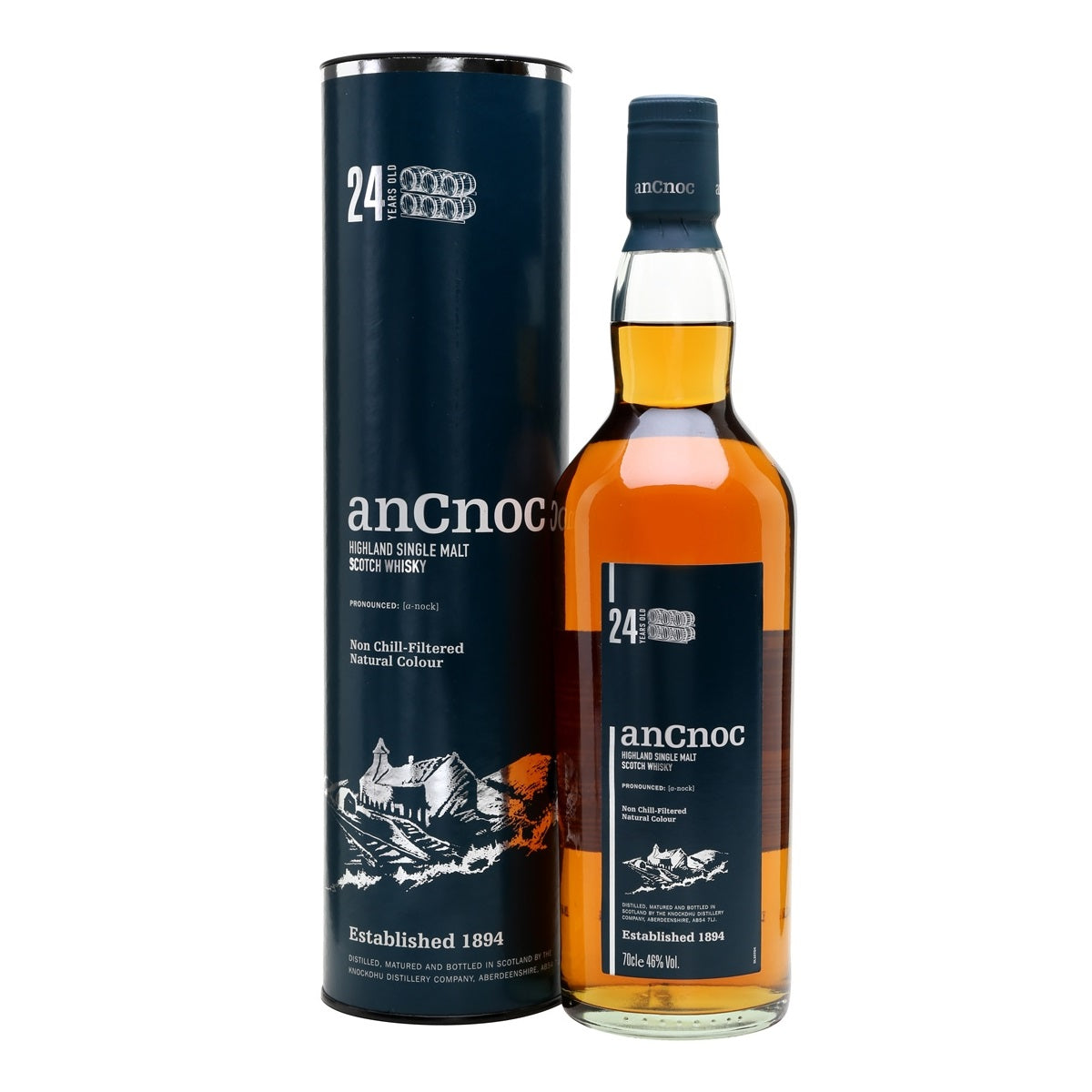 AnCnoc 24 Year Old Highland Single Malt Scotch Whisky ABV 46% 70cl/700ml