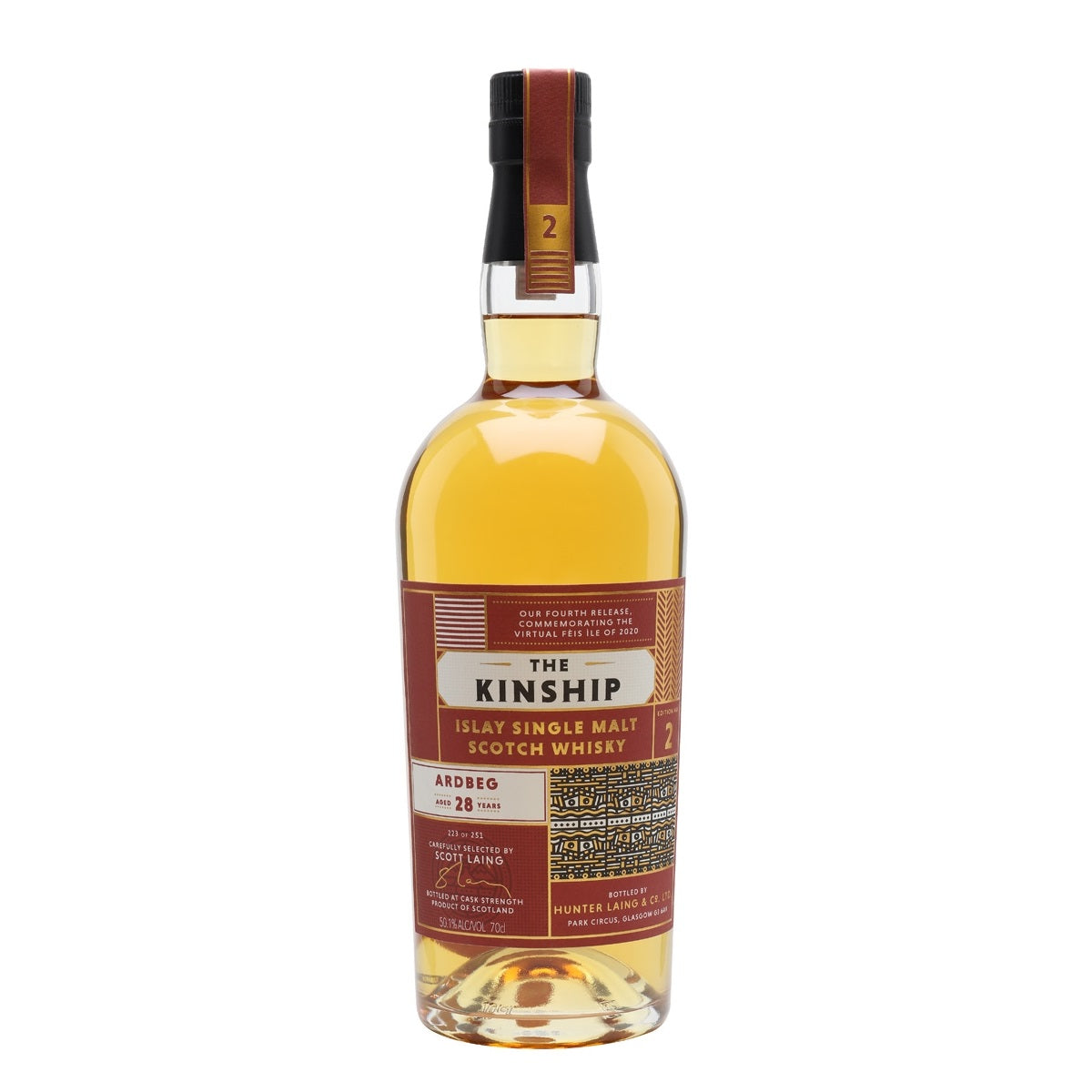 Ardbeg 1992 28 Year Old Hunter Laing The Kinship 4th / 2020 Release Bottled at Cask Strength Islay Single Malt Scotch Whisky ABV 50.1% Vol 700ml / 70cl