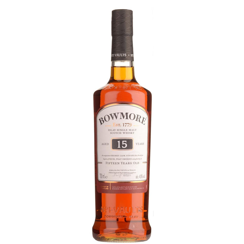 Bowmore 15 Year Old Sherry Cask Finish Islay Single Malt Scotch Whisky ABV 43% Vol 700ml / 70cl with Gift Box