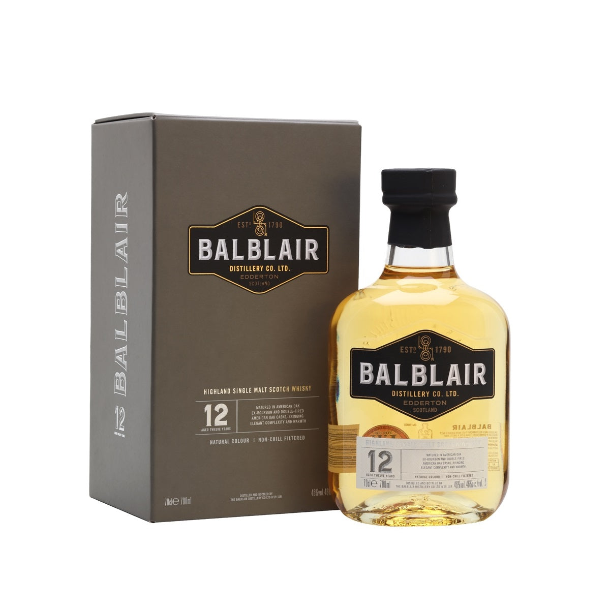 Balblair 12 Year Old Highland Single Malt Scotch Whisky ABV 46% 70cl/700ml with Gift Box