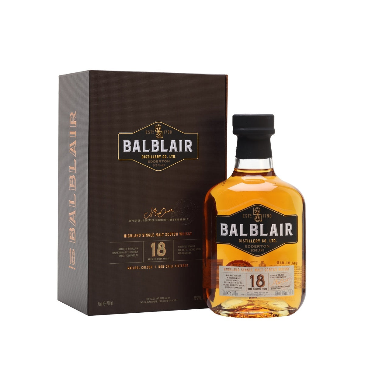 Balblair 18 Year Old Highland Single Malt Scotch Whisky ABV 46% 70cl/700ml with Gift Box