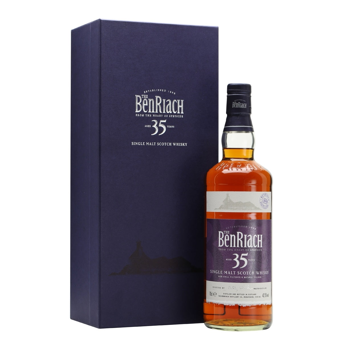 The BenRiach 35 Year Old Speyside Single Malt Scotch Whisky ABV 42.5% Vol 700ml / 70cl (With Gift Box)
