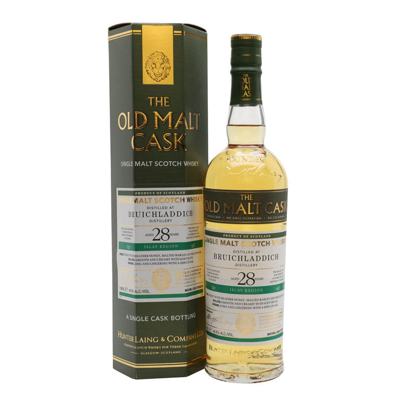 Bruichladdich 1991 28 Year Old "Hunter Laing - Old Malt Cask" Series #16882 Single Cask Bottling Islay Single Malt Scotch Whisky ABV 44.6% Vol 700ml / 70cl with Gift Box (Pre-Order 7 Days)