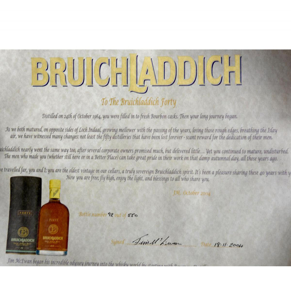 Bruichladdich 1964 40 Years - The Whisky Shop Singapore