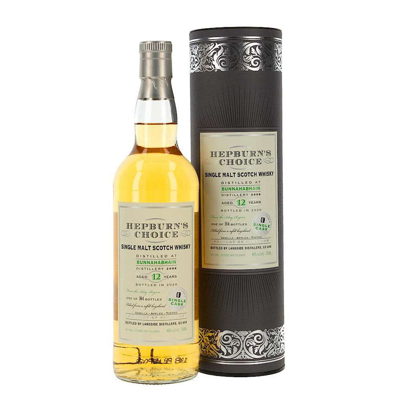 Bunnahabhain 2008 12 Year Old Hepburn's Choice (New) Islay Single Malt Scotch Whisky ABV 46% Vol 700ml / 70cl with Gift Box (Pre-Order 7 Days)