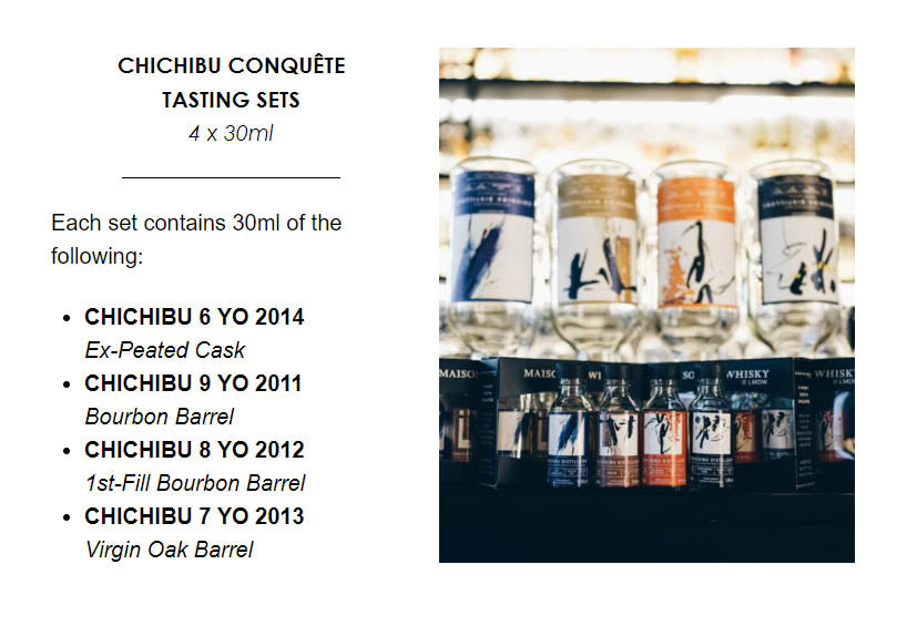 Ichiro's Malt Chichibu Conquête Single Cask Tasting Sets (4x30ml)