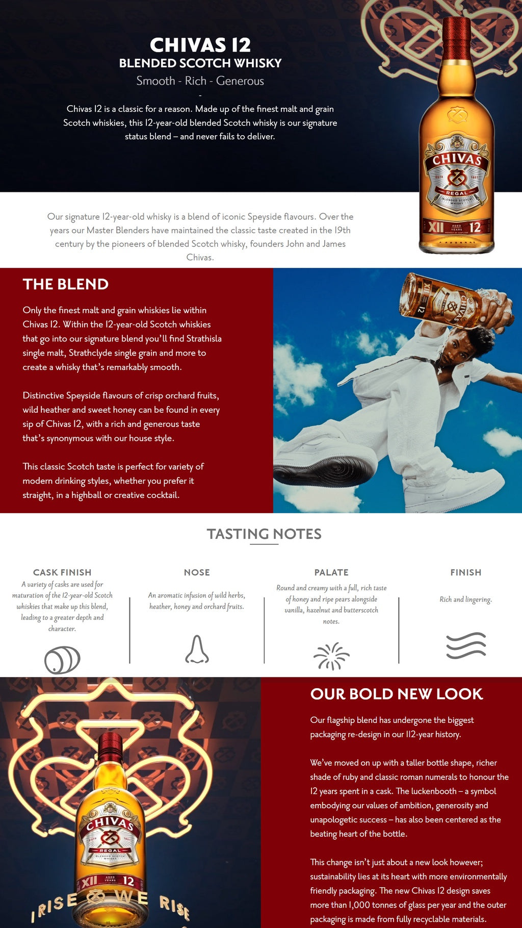 Chivas Regal 12 Year Old XII Blended Scotch Whisky ABV 40% Vol 70cl / 700ml (No Box)