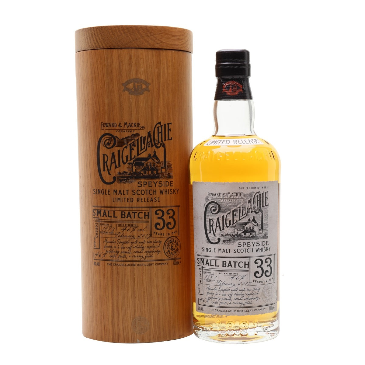 Craigellachie Distilled 1983 33 Year Old In Oak Small Batch Limited Release Speyside Single Malt Scotch Whisky ABV 46% Vol 700ml / 70cl