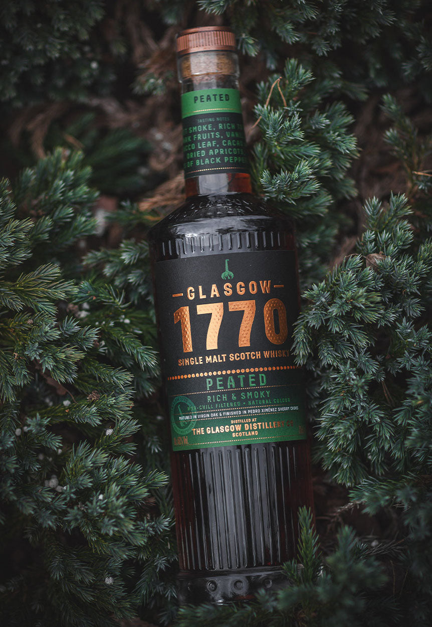 Glasgow 1770 Peated Rich & Smoky Lowland Single Malt Scotch Whisky ABV 46% Vol 70cl / 700ml (With Gift Box)