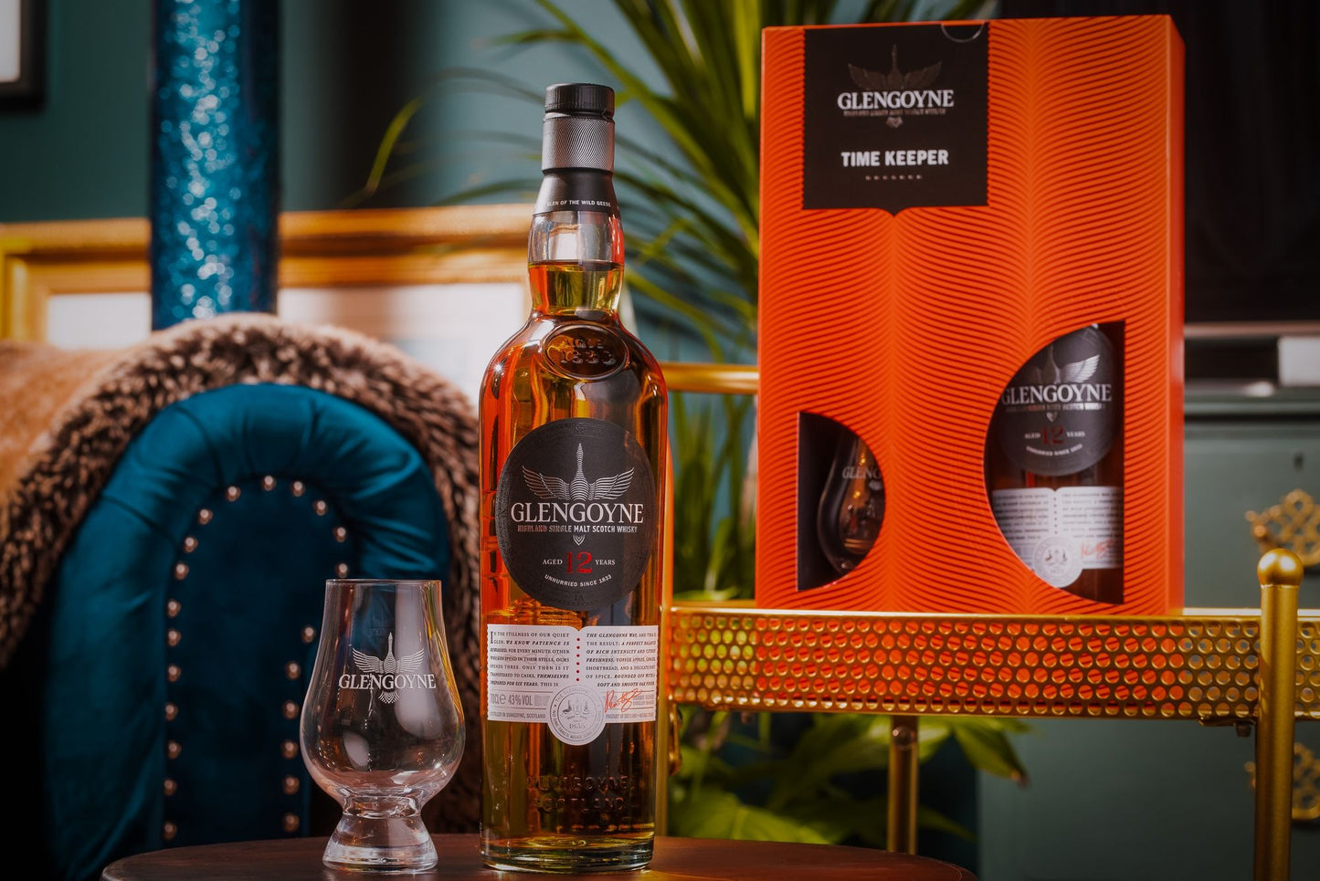 Glengoyne 12 Year Old Time Keeper Gift Set Highland Single Malt Scotch Whisky ABV 43% Vol 70cl / 700ml
