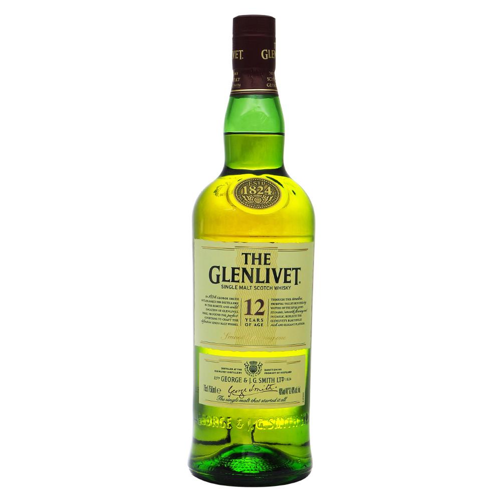 The Glenlivet 12 Years of Age Single Malt Scotch Whisky ABV 40% Vol 1000ml / 100cl / 1L (No Box)